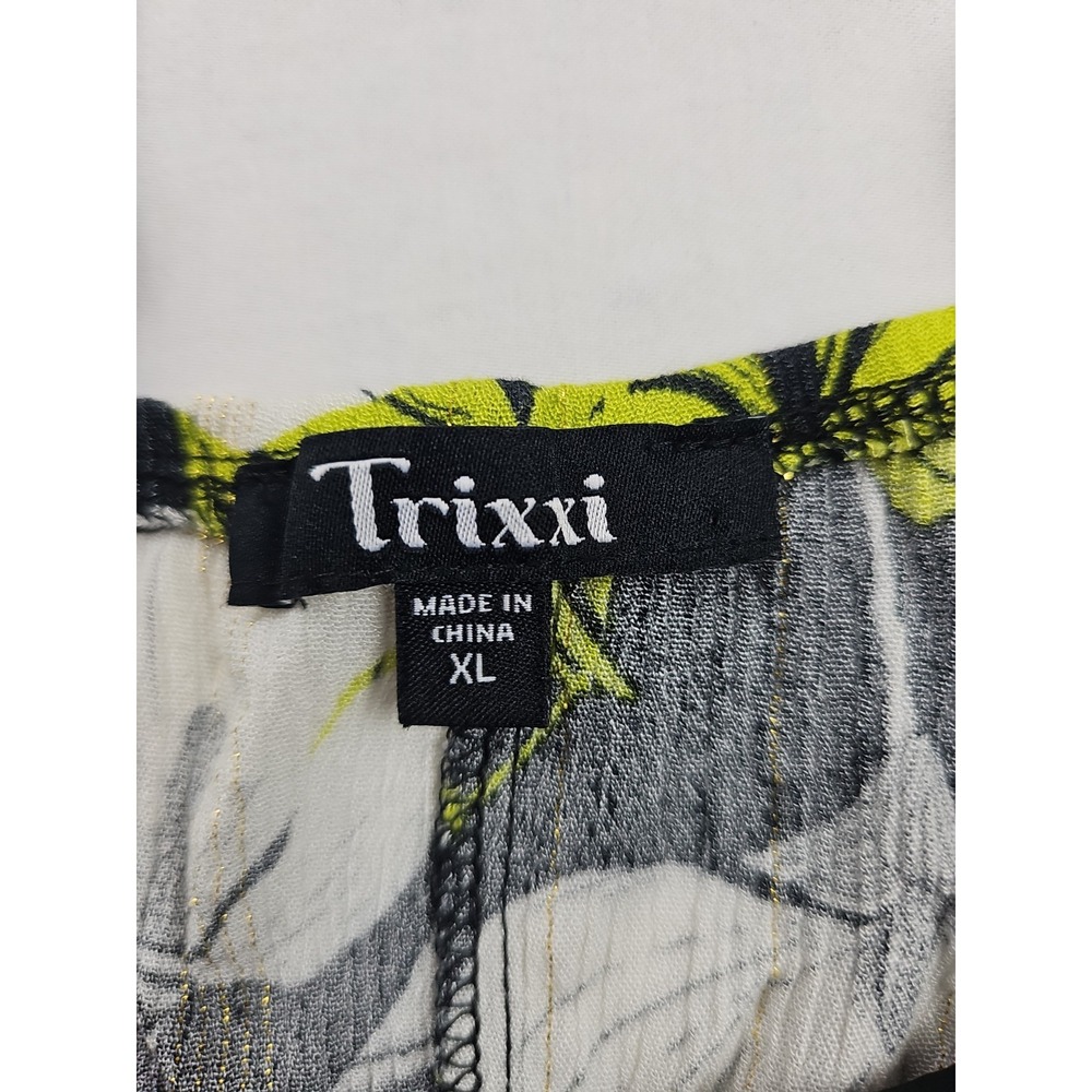 Trixxi Women's Tropical Maxi Dress Green Sz XL  Sleeveless Boho Sundress - Picture 3 of 10